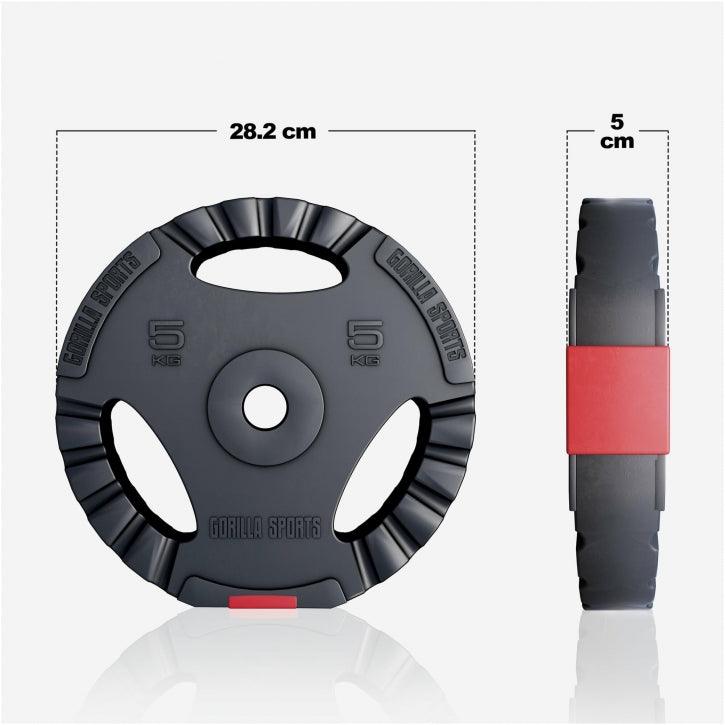 Set Bilanciere Manubri e Dischi Gripper in Plastica 60-130 kg