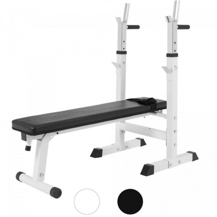 Panca Piana Pieghevole con Supporto Bilanciere e Dischi Gripper 100 kg