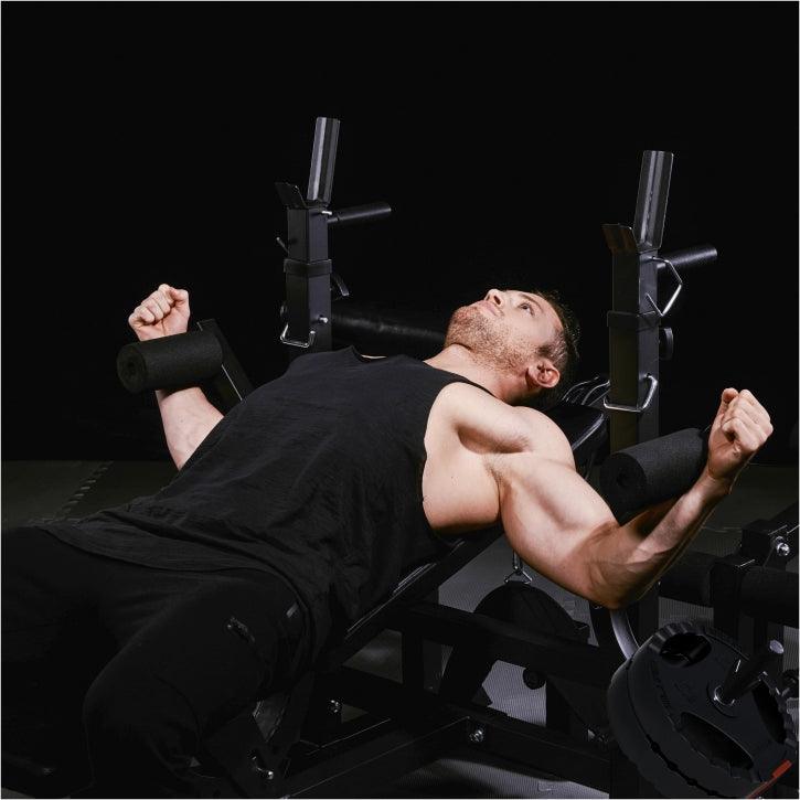 Set Panca Multifunzione con Blancieri e Dischi Gripper 100 kg 27 Pezzi
