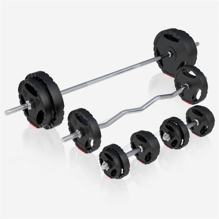 Set Panca Multifunzione con Blancieri e Dischi Gripper 100 kg 27 Pezzi