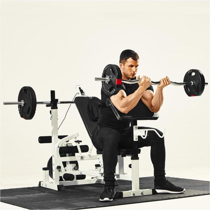 Set Panca Multifunzione con Blancieri e Dischi Gripper 100 kg 27 Pezzi