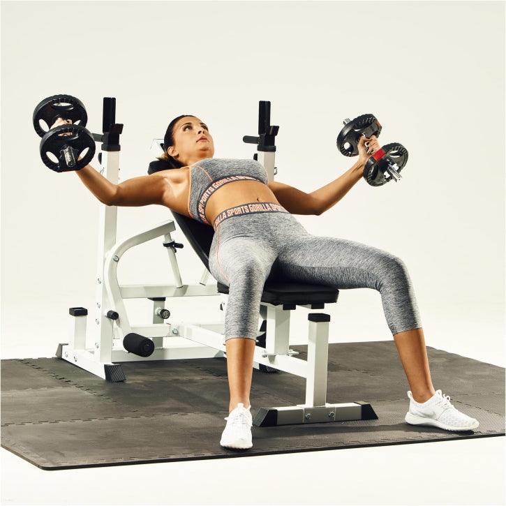 Set Panca Multifunzione con Blancieri e Dischi Gripper 100 kg 27 Pezzi