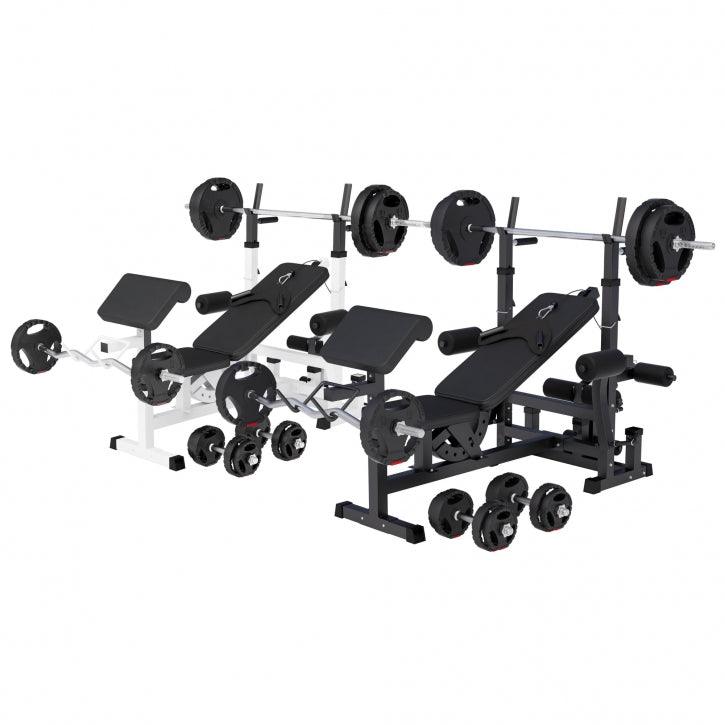 Set Panca Multifunzione con Blancieri e Dischi Gripper 100 kg 27 Pezzi