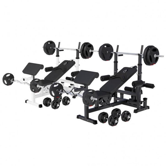Set Panca Multifunzione con Blancieri e Dischi Gripper 100 kg 27 Pezzi
