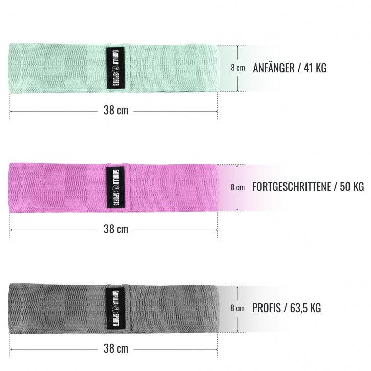 Set 3 Fasce Elastiche di Resistenza con Borsa per il Trasporto