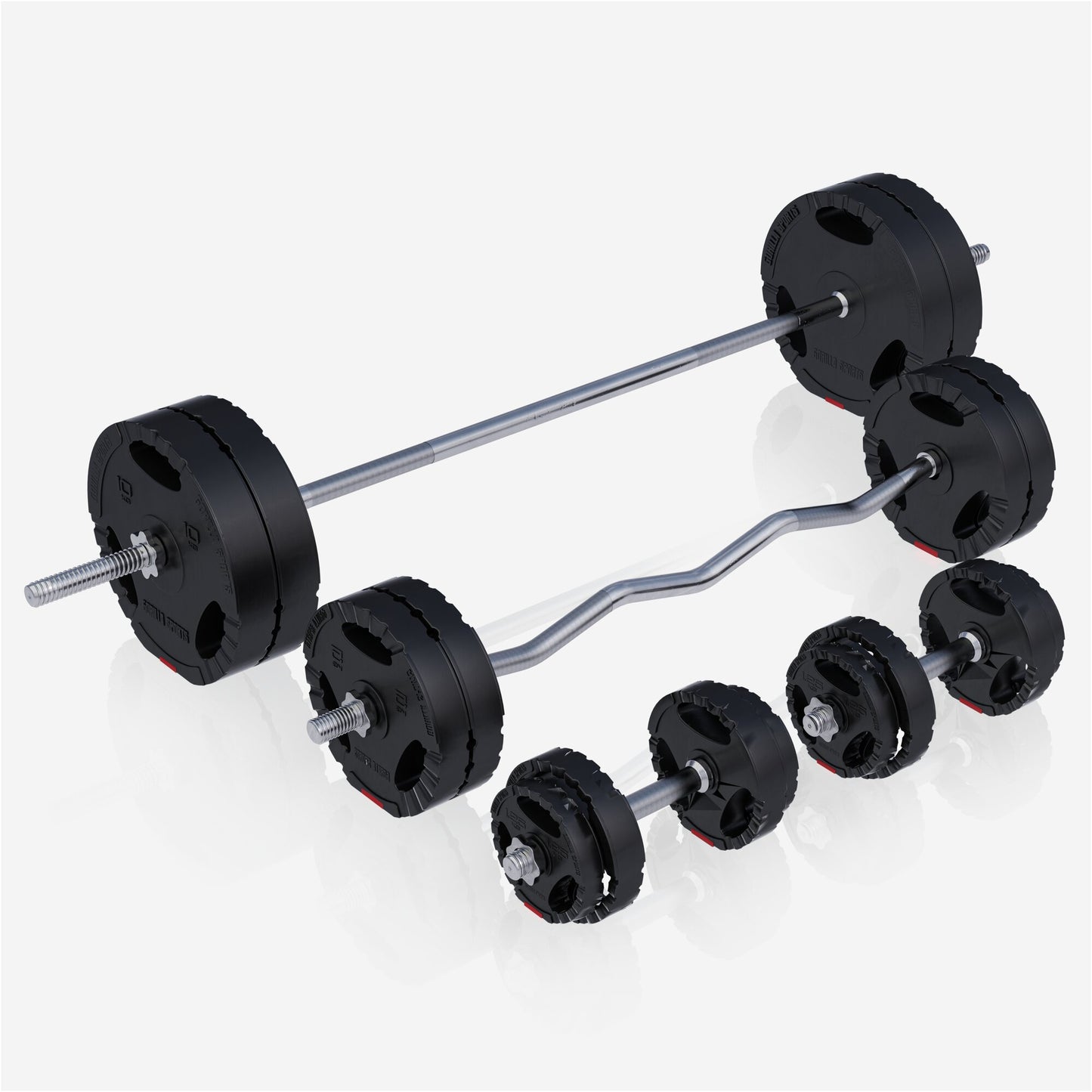 Set Panca Multifunzione con Blancieri e Dischi Gripper 100 kg 29 Pezzi