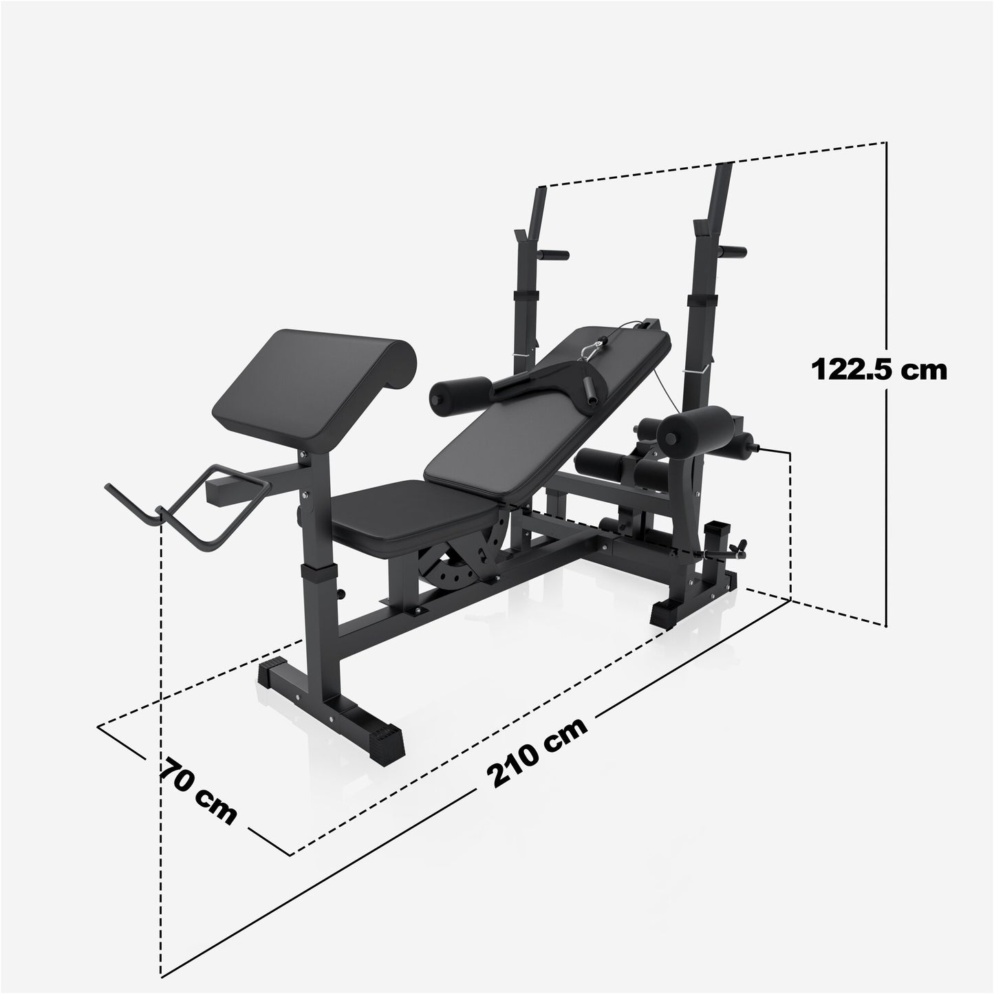 Set Panca Multifunzione con Blancieri e Dischi Gripper 100 kg 29 Pezzi