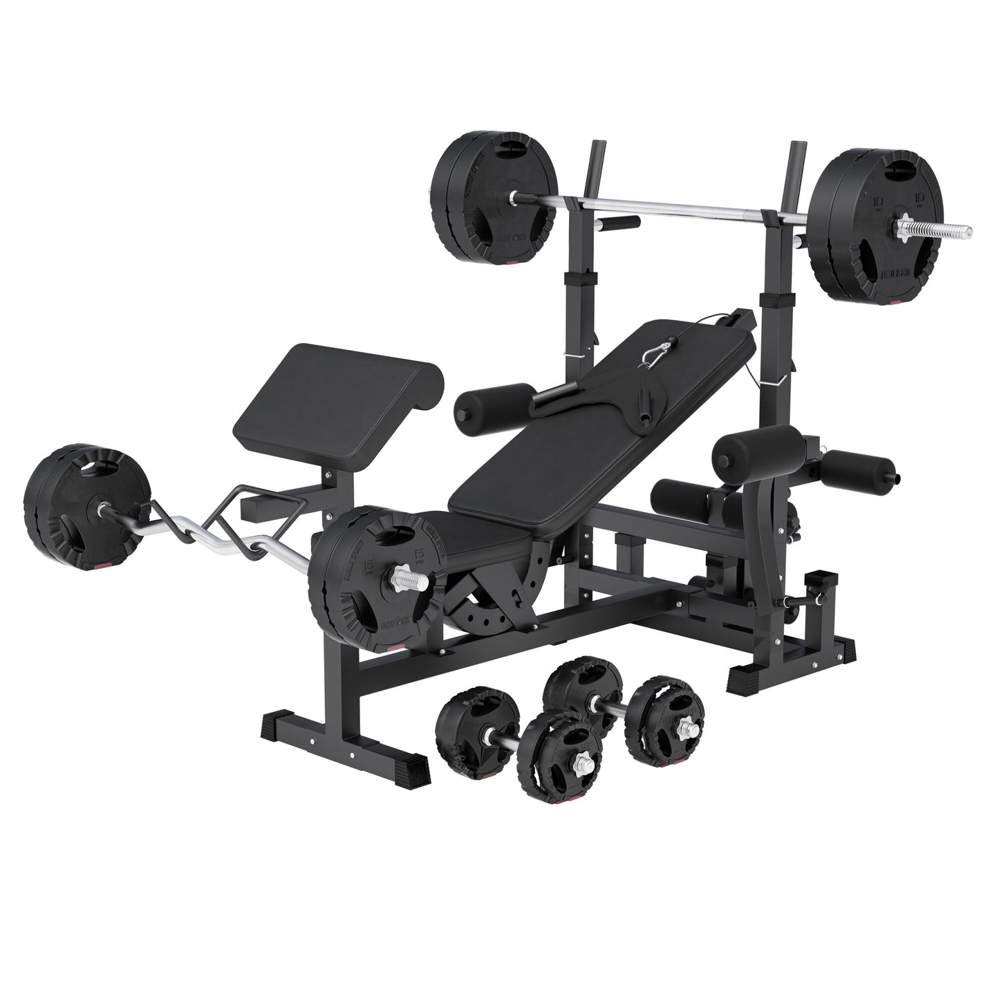 Set Panca Multifunzione con Blancieri e Dischi Gripper 100 kg 29 Pezzi