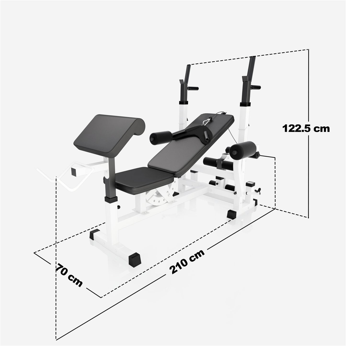 Set Panca Multifunzione con Blancieri e Dischi Gripper 100 kg 29 Pezzi