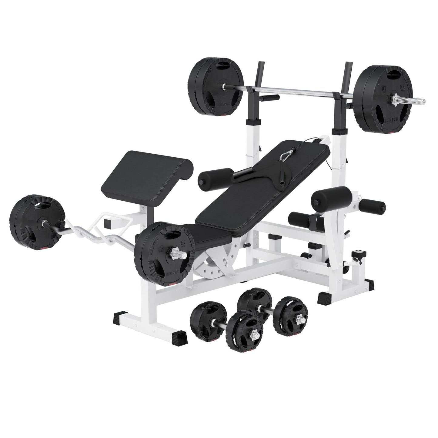Set Panca Multifunzione con Blancieri e Dischi Gripper 100 kg 29 Pezzi
