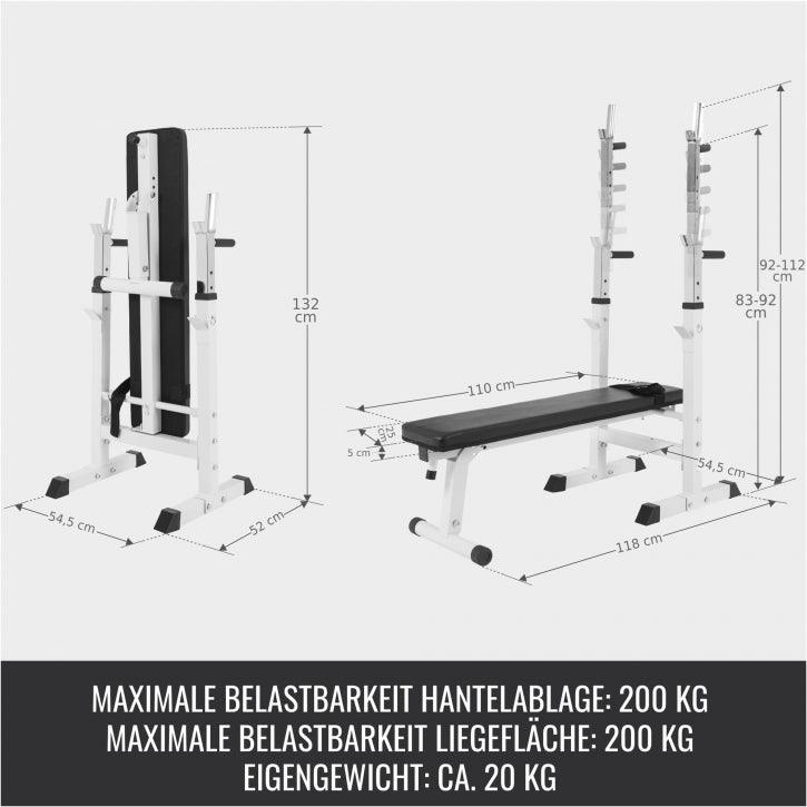 Set Panca Pesi, Tapettini Prottetivi e Bilanciere 100 kg