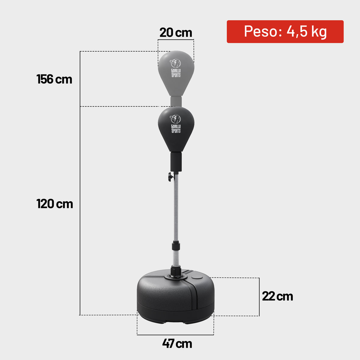 Punching Ball da Terra con Altezza Regolabile