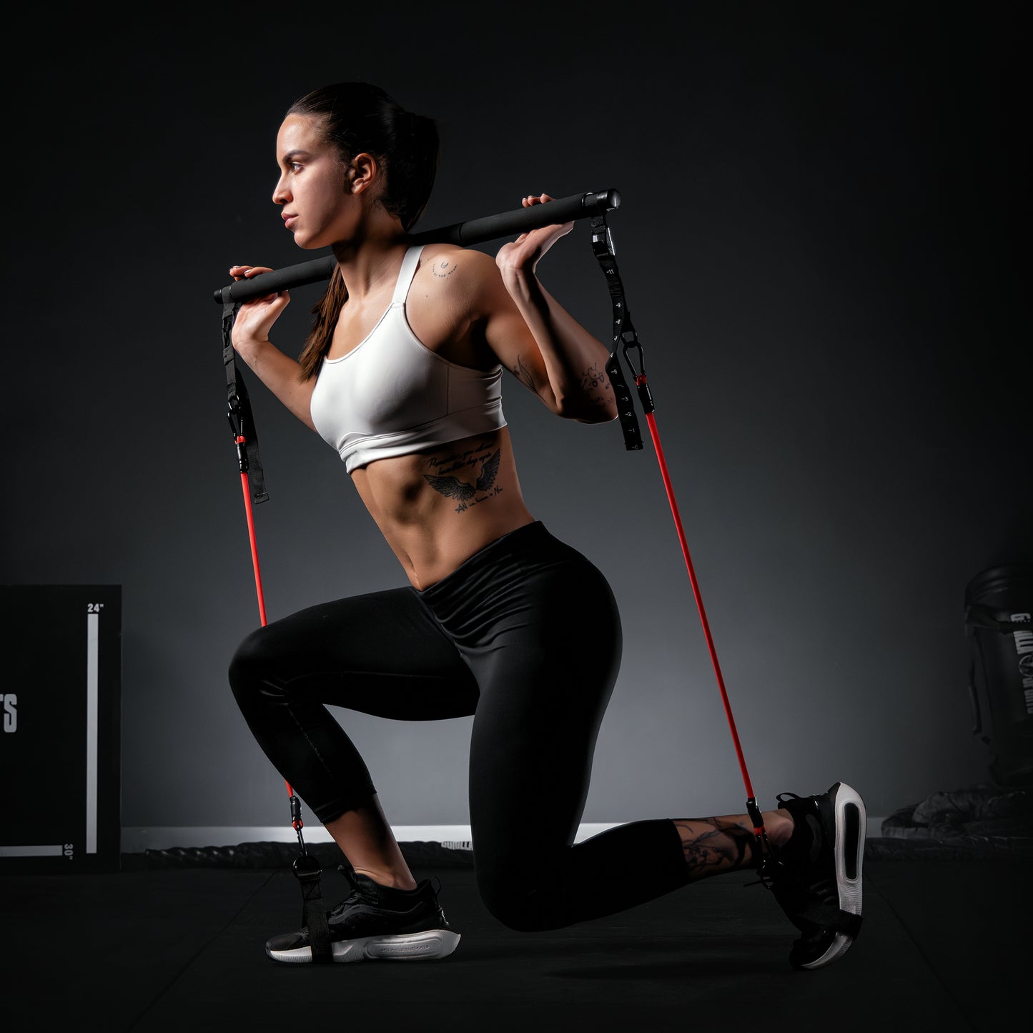 Set Barra Fitness con Elastici e Maniglie