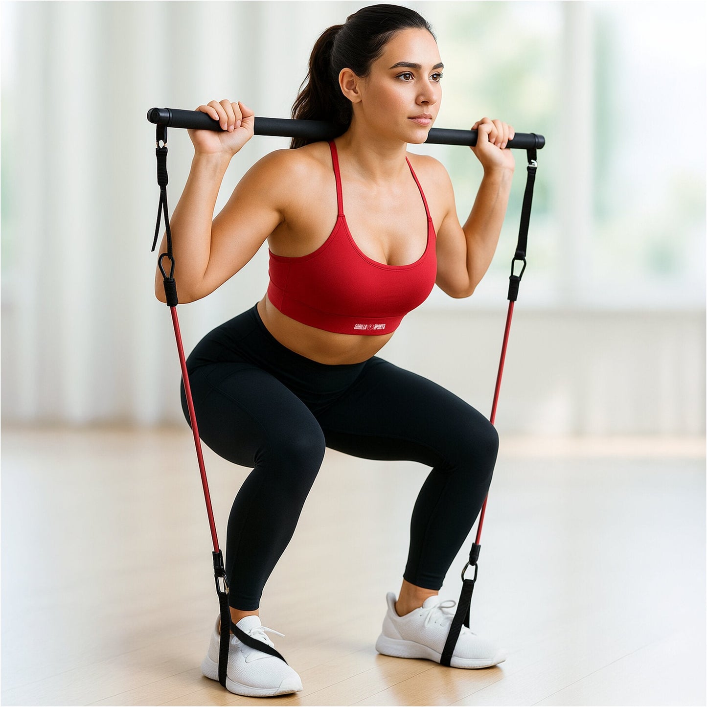 Set Barra Fitness con Elastici e Maniglie