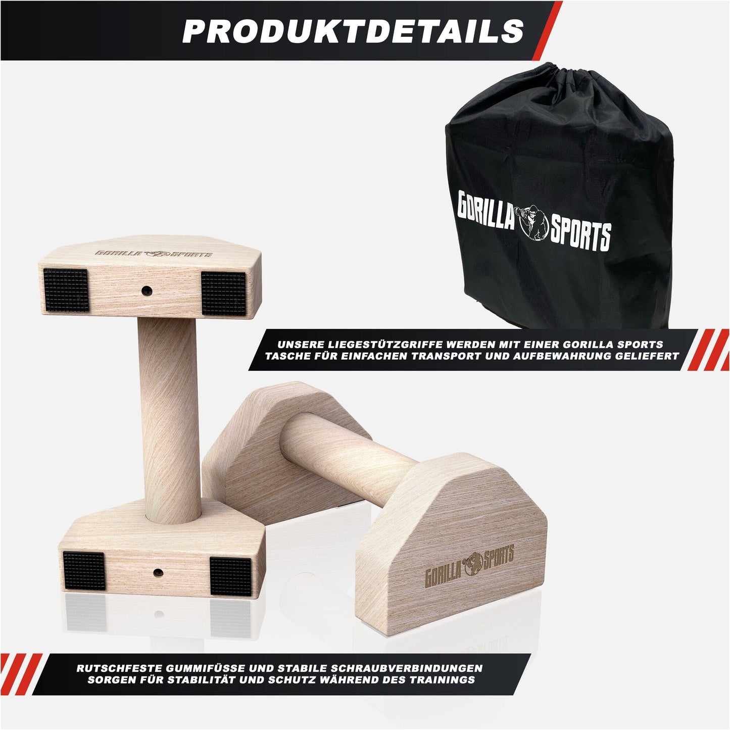 Parallette Push Up in legno