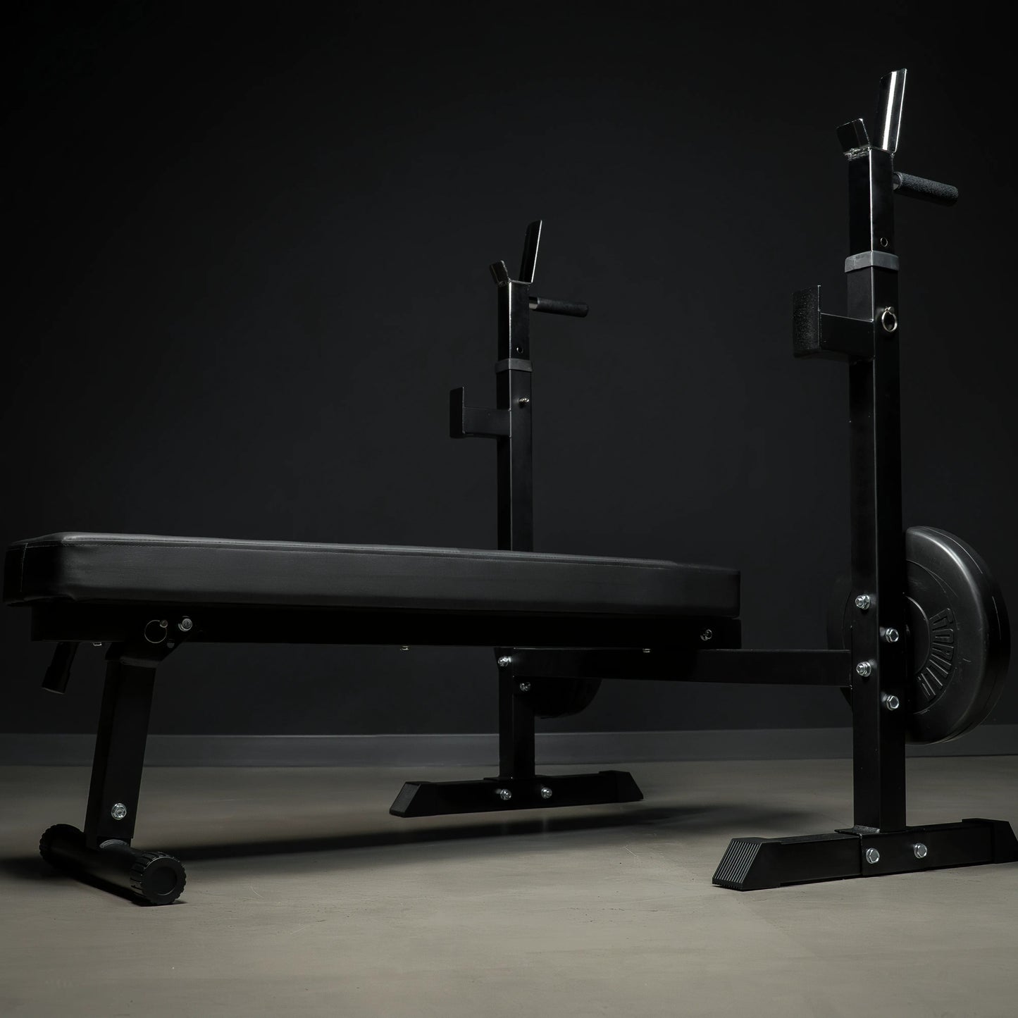 Panca Piana con Supporto Bilanciere e Porta Pesi