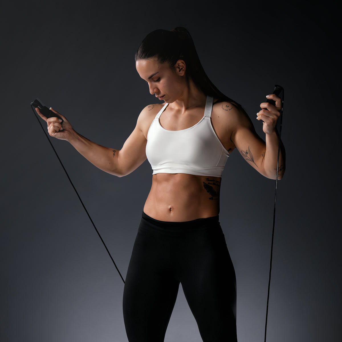 Set Addominali con Rullo Ab Roller, Bande Elastiche e Push Up Bar