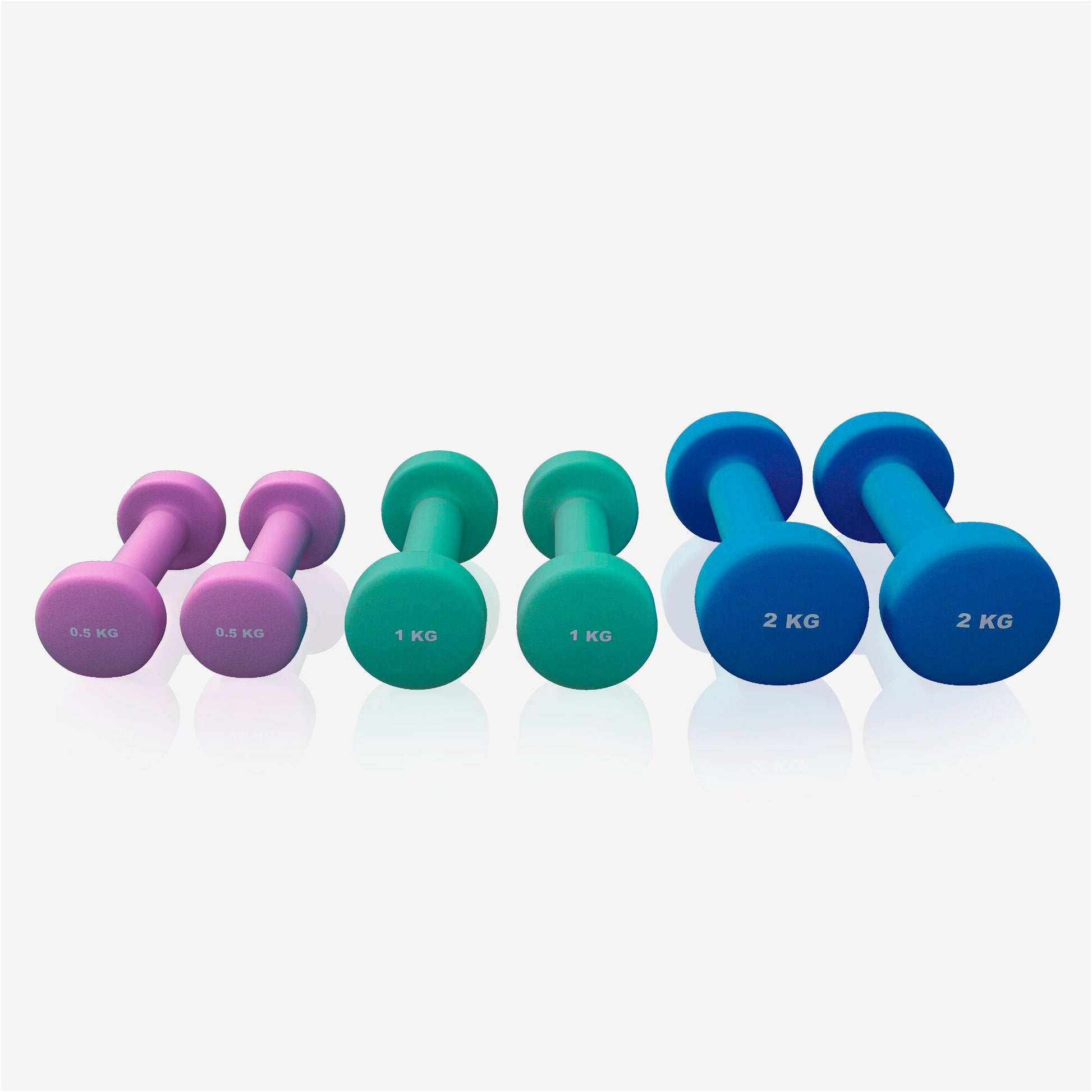 Set manubri colorati Gorilla Sports per fitness, bodybuilding, pesi 0,5kg 1kg 2kg