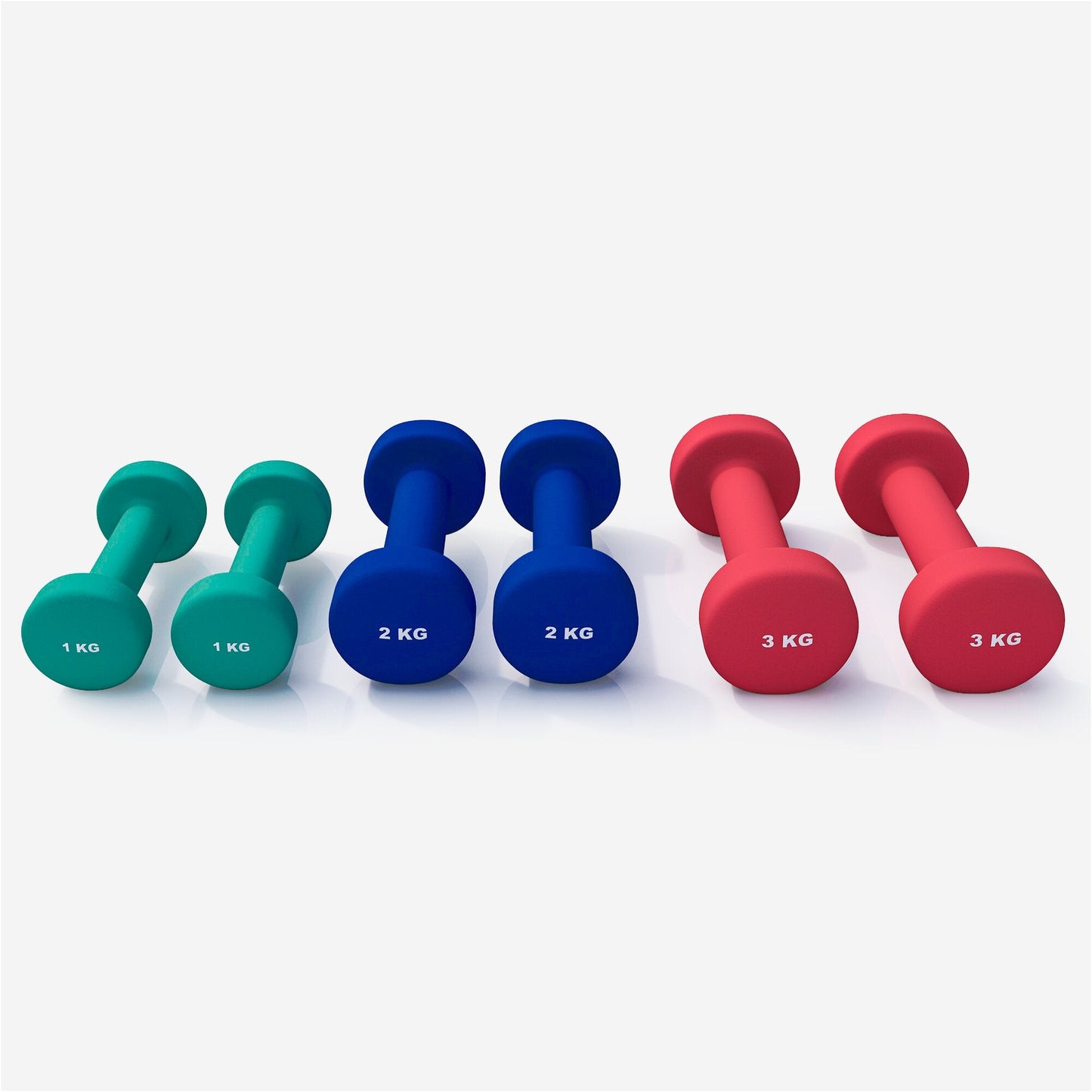 Set manubri colorati Gorilla Sports per fitness e bodybuilding, pesi 1kg 2kg 3kg