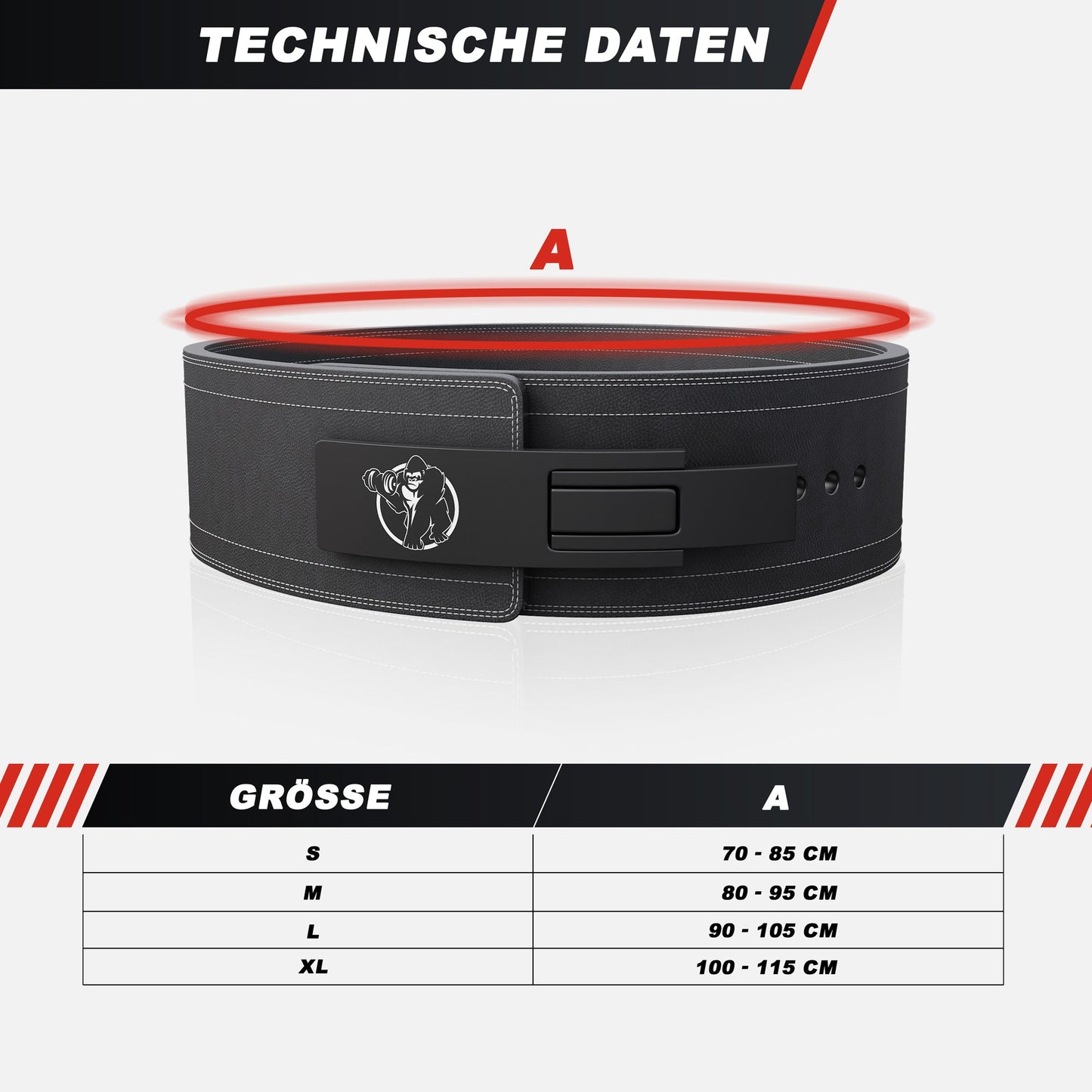 Cintura per Sollevamento Pesi in Pelle 10 mm S – XL
