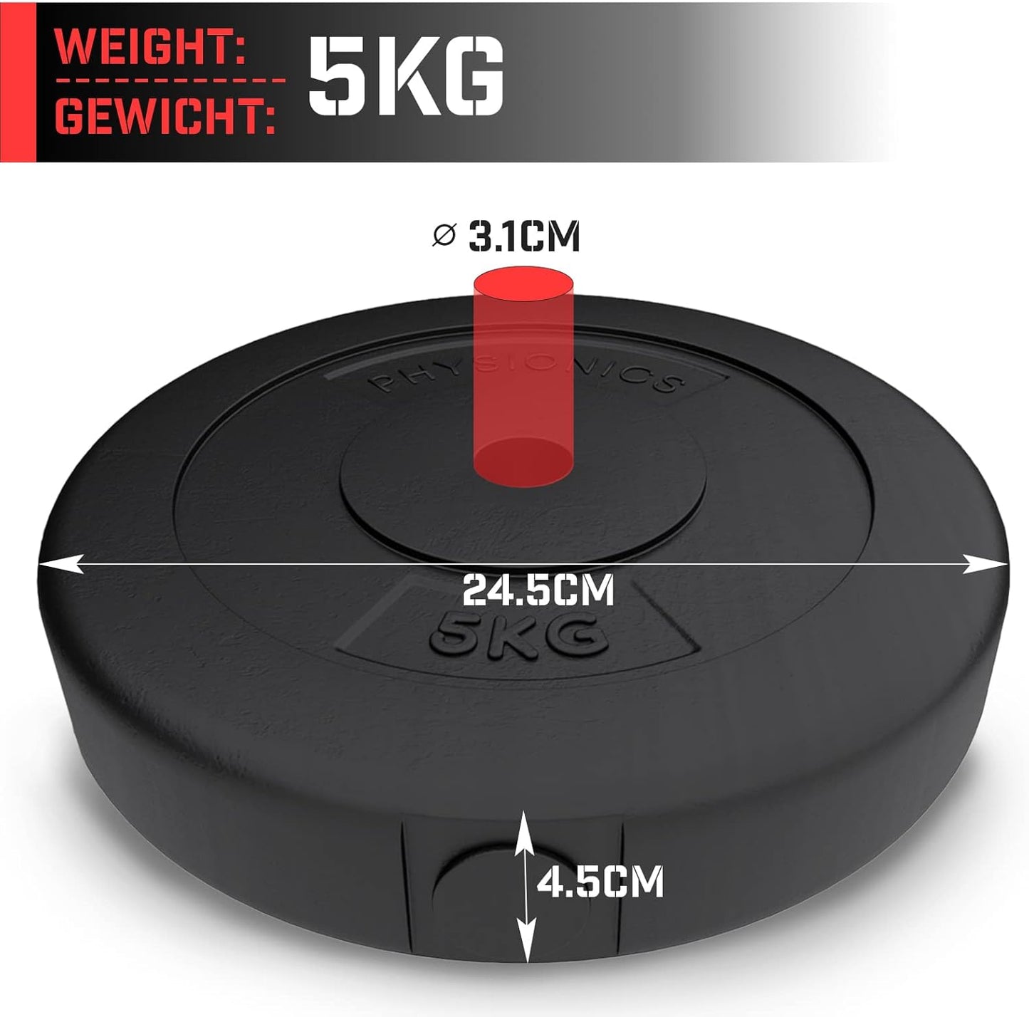 Set Dischi Pesi 30/31 mm, 5 - 30 kg, in plastica