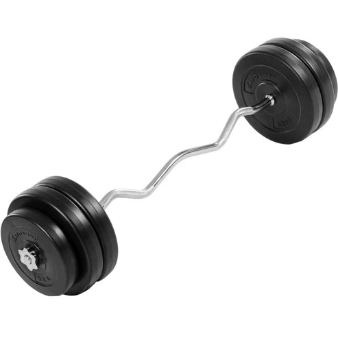 Set Curl Bilanciere EZ e Dischi in Plastica 23,5 - 35 kg