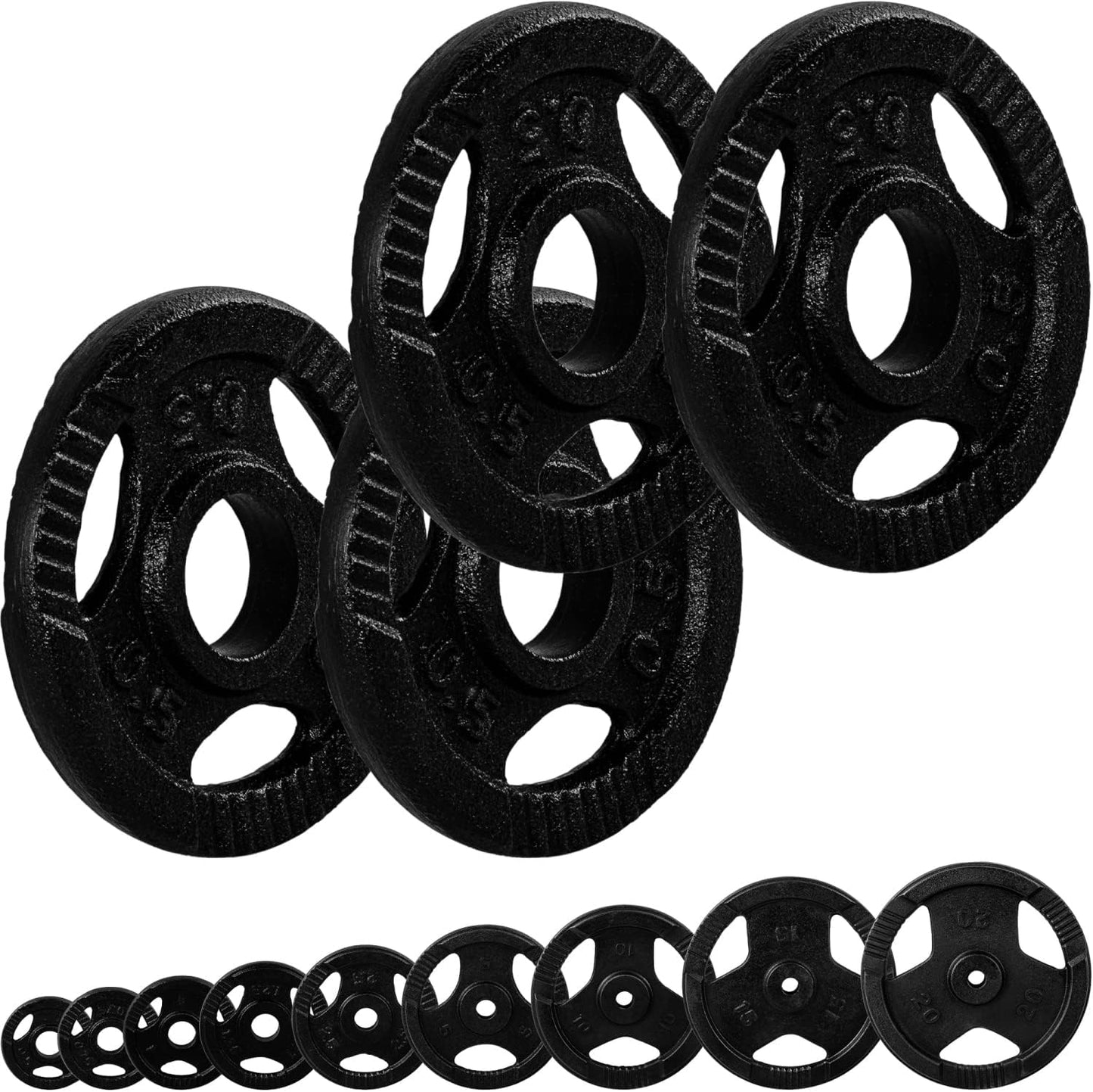 Set Dischi Pesi 30/31 mm, 2 - 30 kg, con impugnatura in ghisa