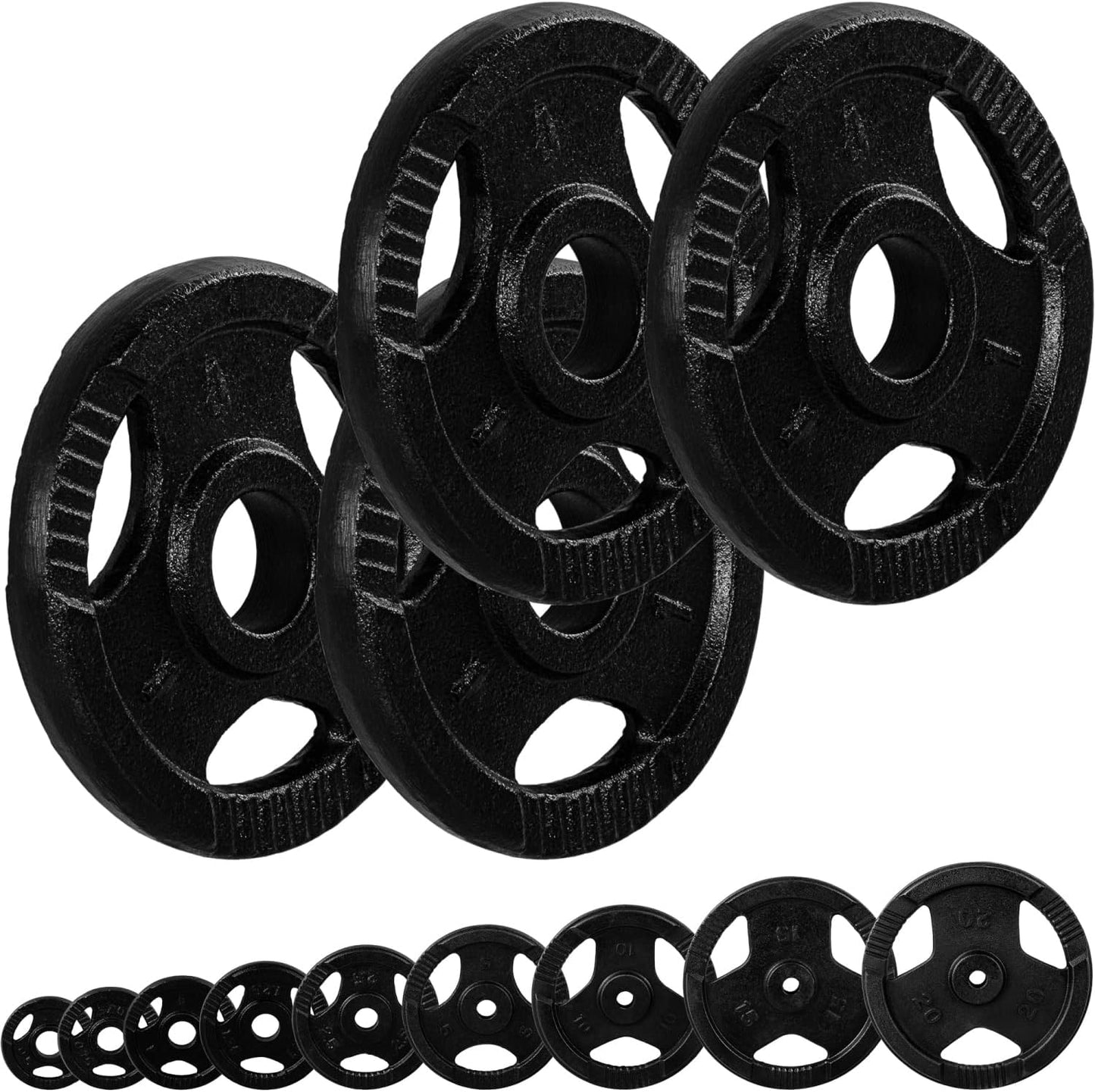Set Dischi Pesi 30/31 mm, 2 - 30 kg, con impugnatura in ghisa
