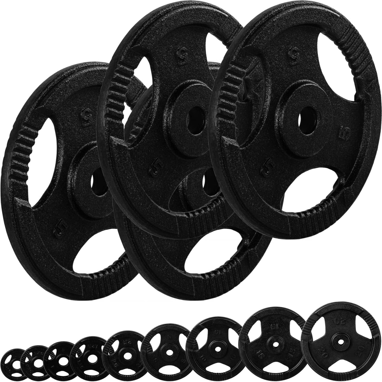 Set Dischi Pesi 30/31 mm, 2 - 30 kg, con impugnatura in ghisa