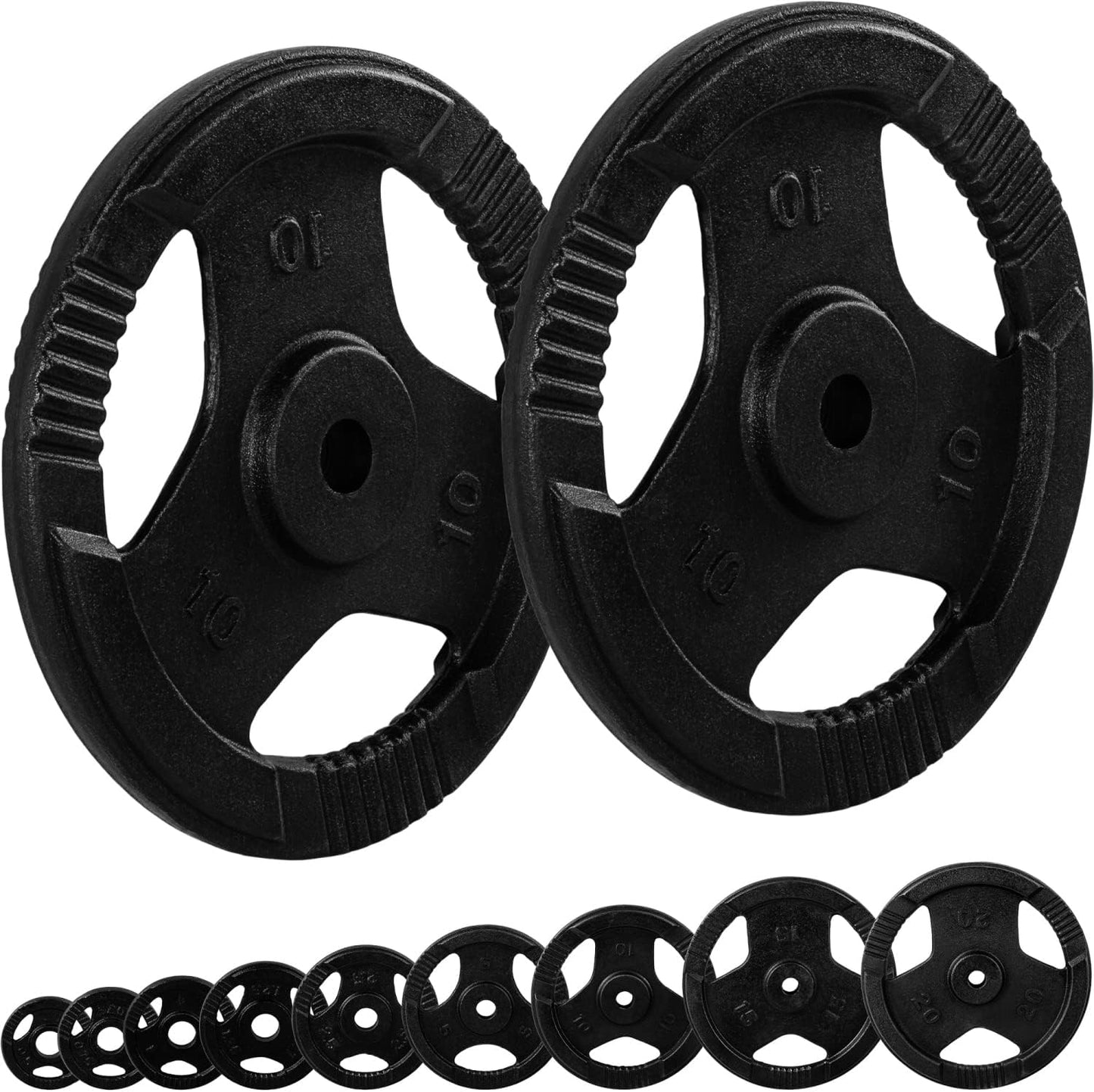 Set Dischi Pesi 30/31 mm, 2 - 30 kg, con impugnatura in ghisa