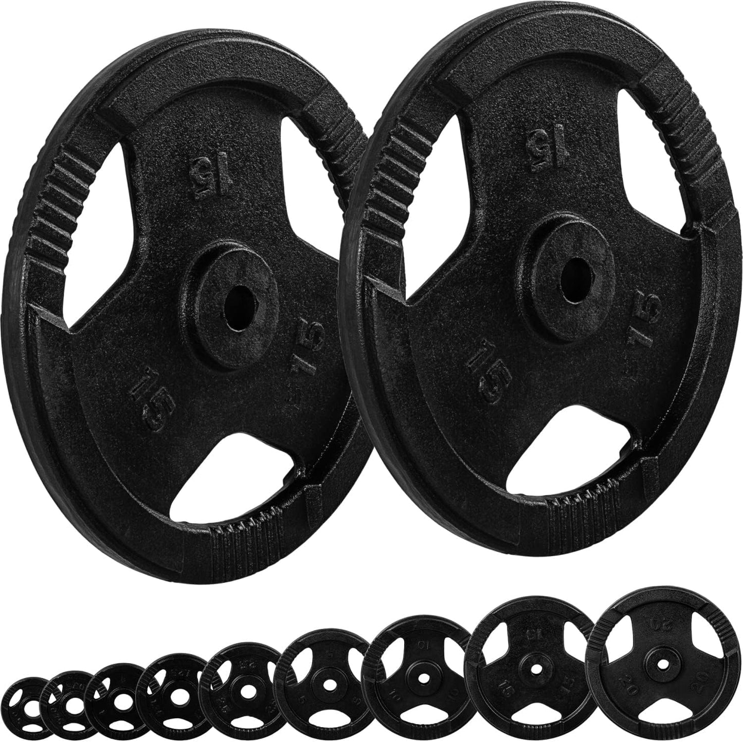 Set Dischi Pesi 30/31 mm, 2 - 30 kg, con impugnatura in ghisa