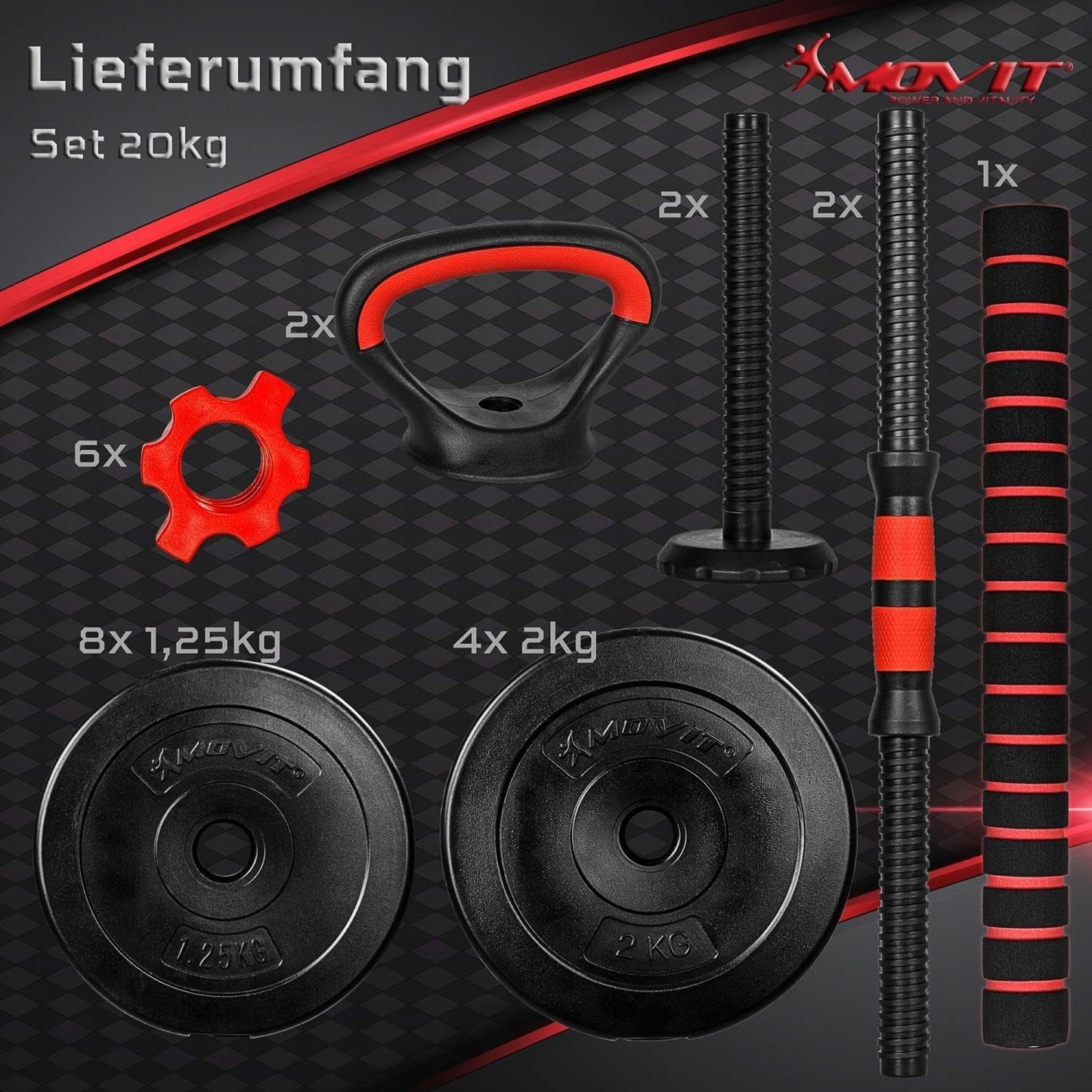 Set manubri 6-in-1 20 – 30 kg