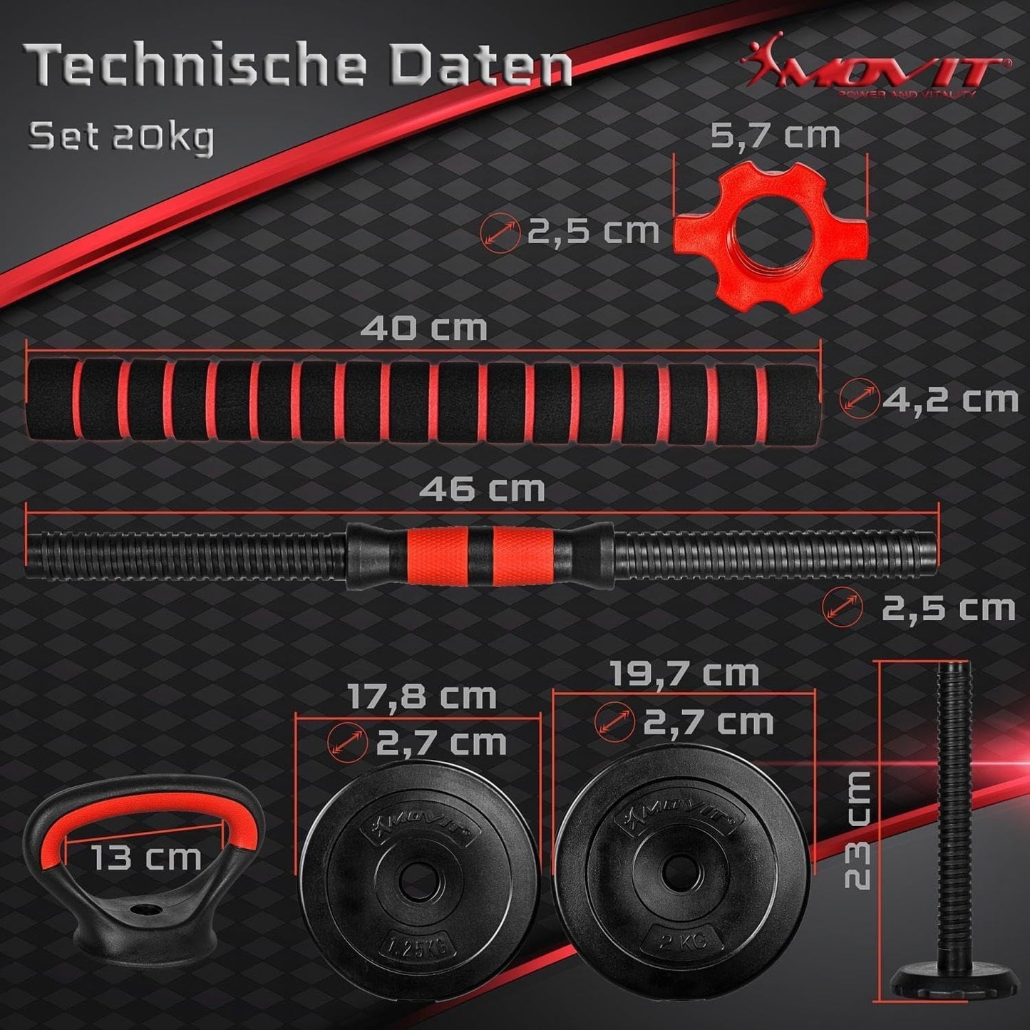 Set manubri 6-in-1 20 – 30 kg