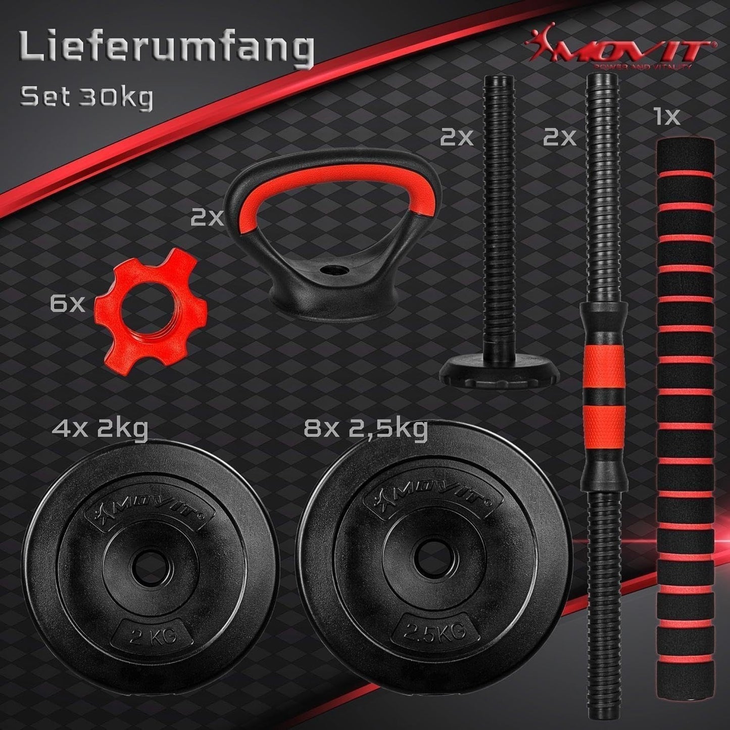 Set manubri 6-in-1 20 – 30 kg