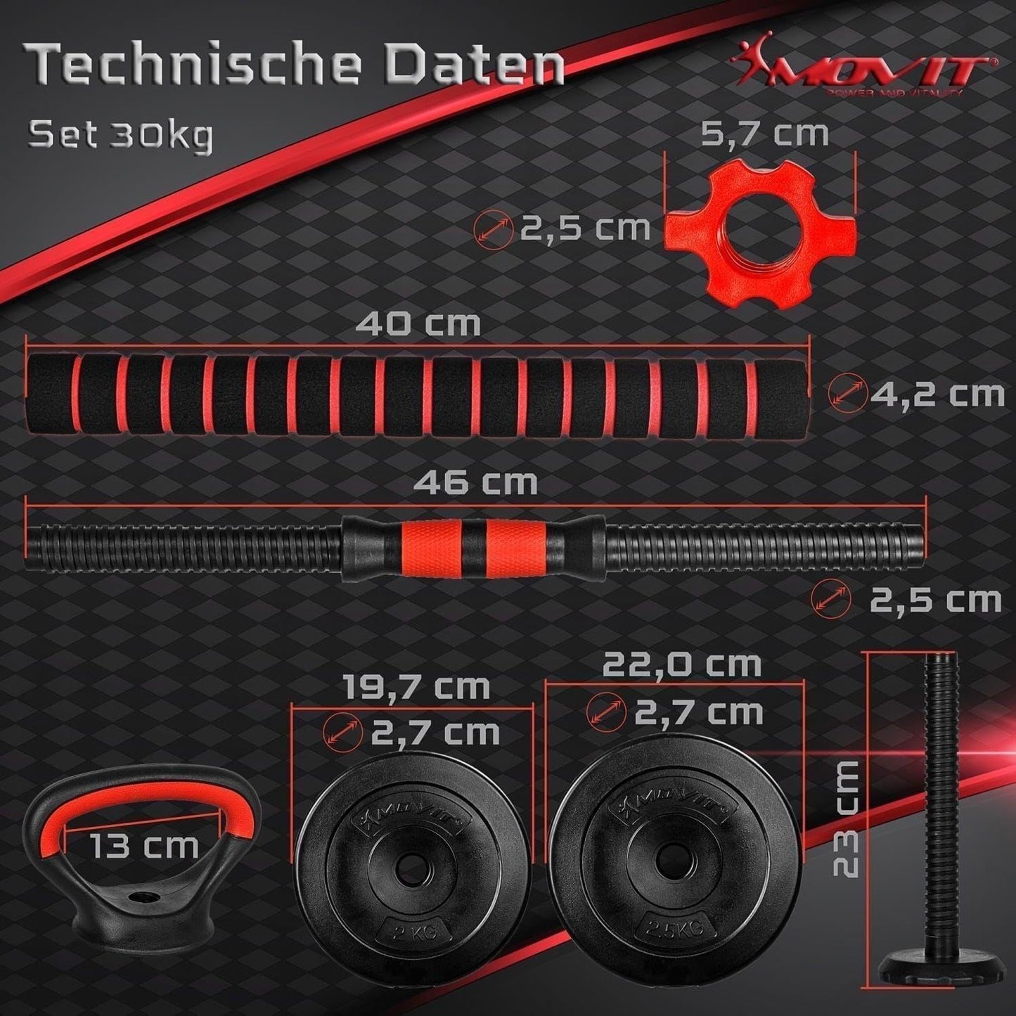 Set manubri 6-in-1 20 – 30 kg