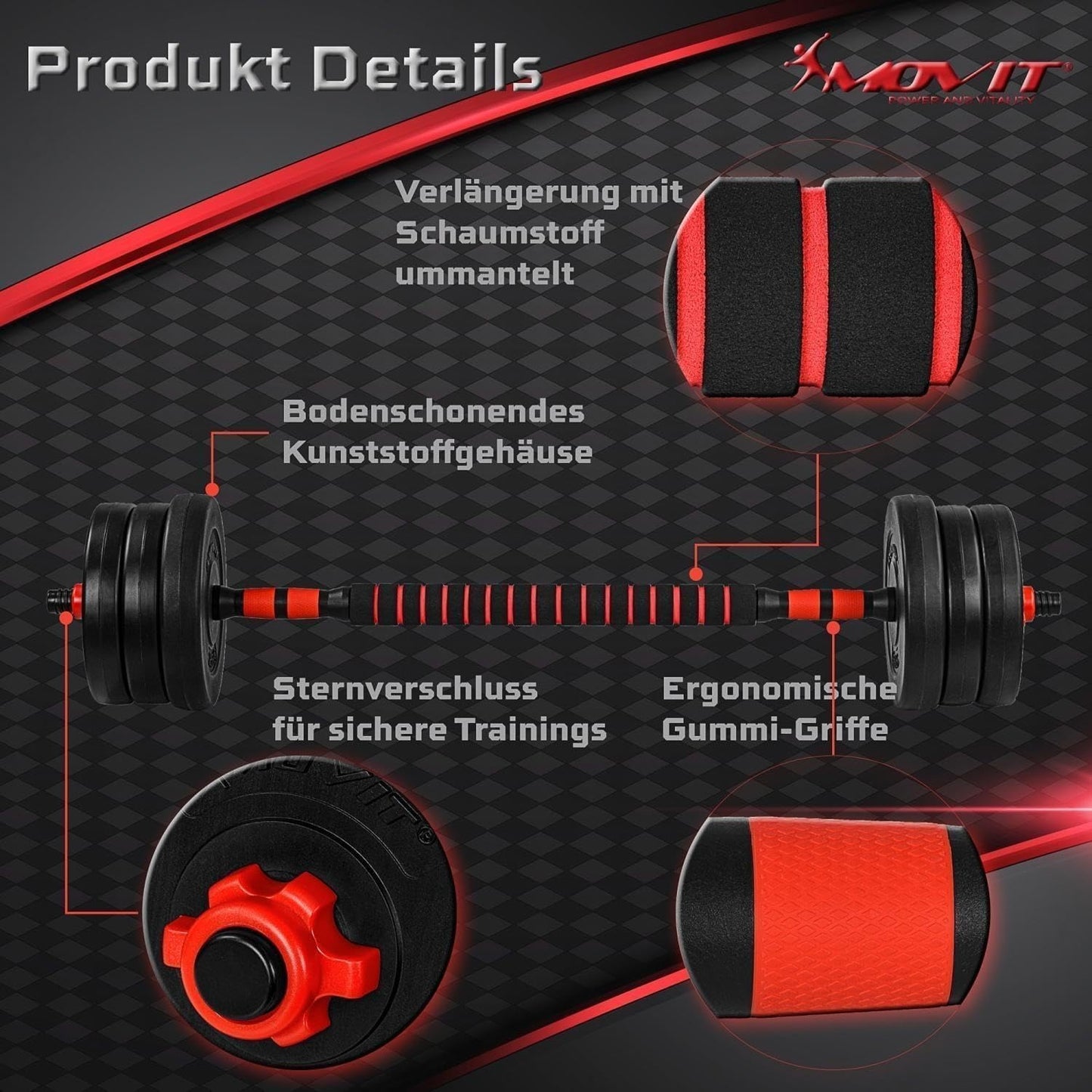 Set manubri 6-in-1 20 – 30 kg