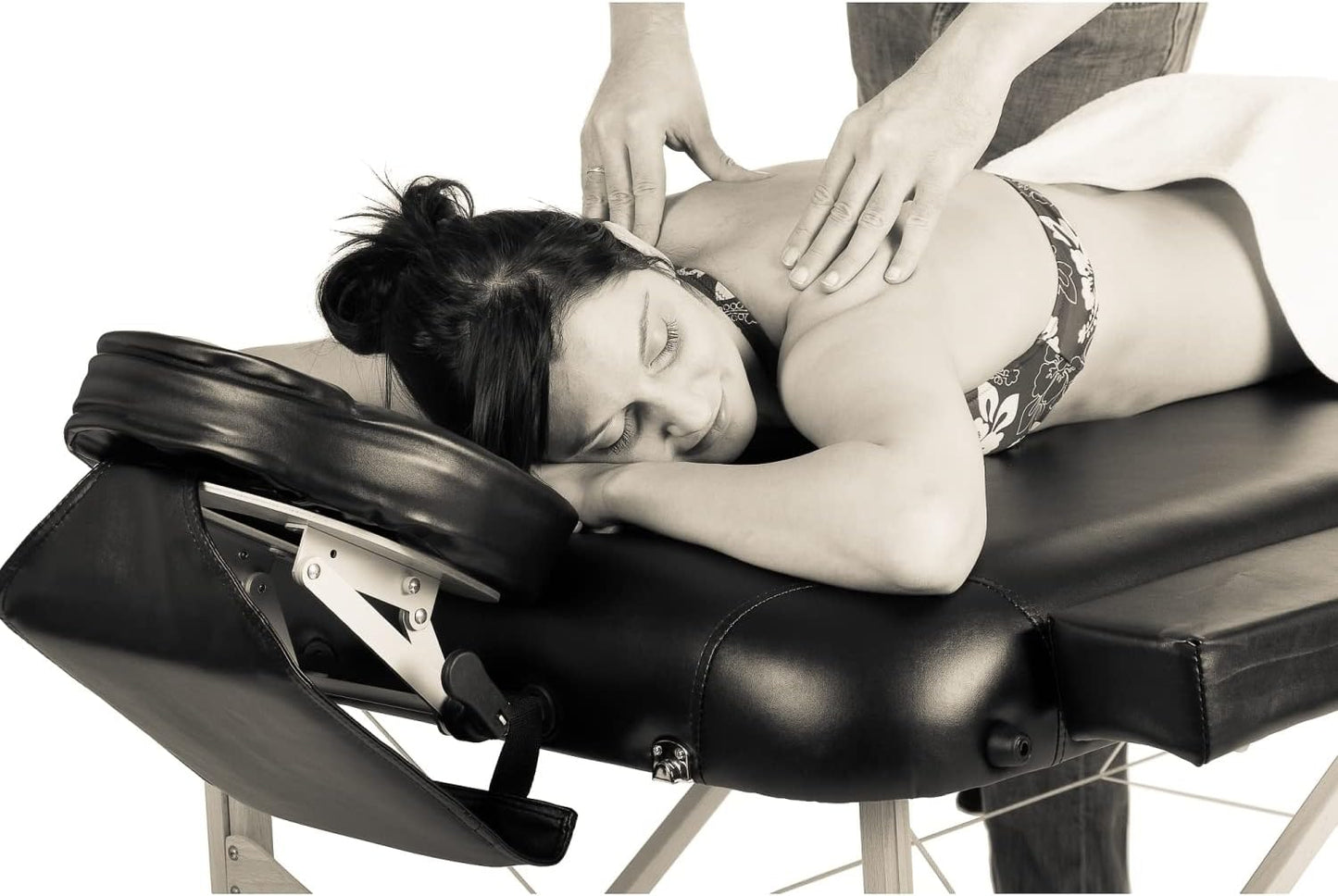 Lettino da massaggio nero/bianco