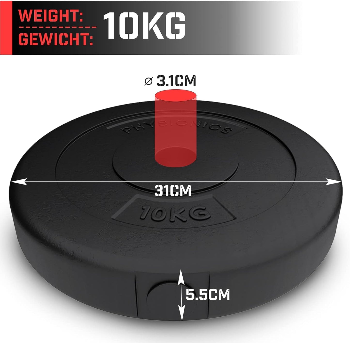 Set Dischi Pesi 30/31 mm, 5 - 30 kg, in plastica