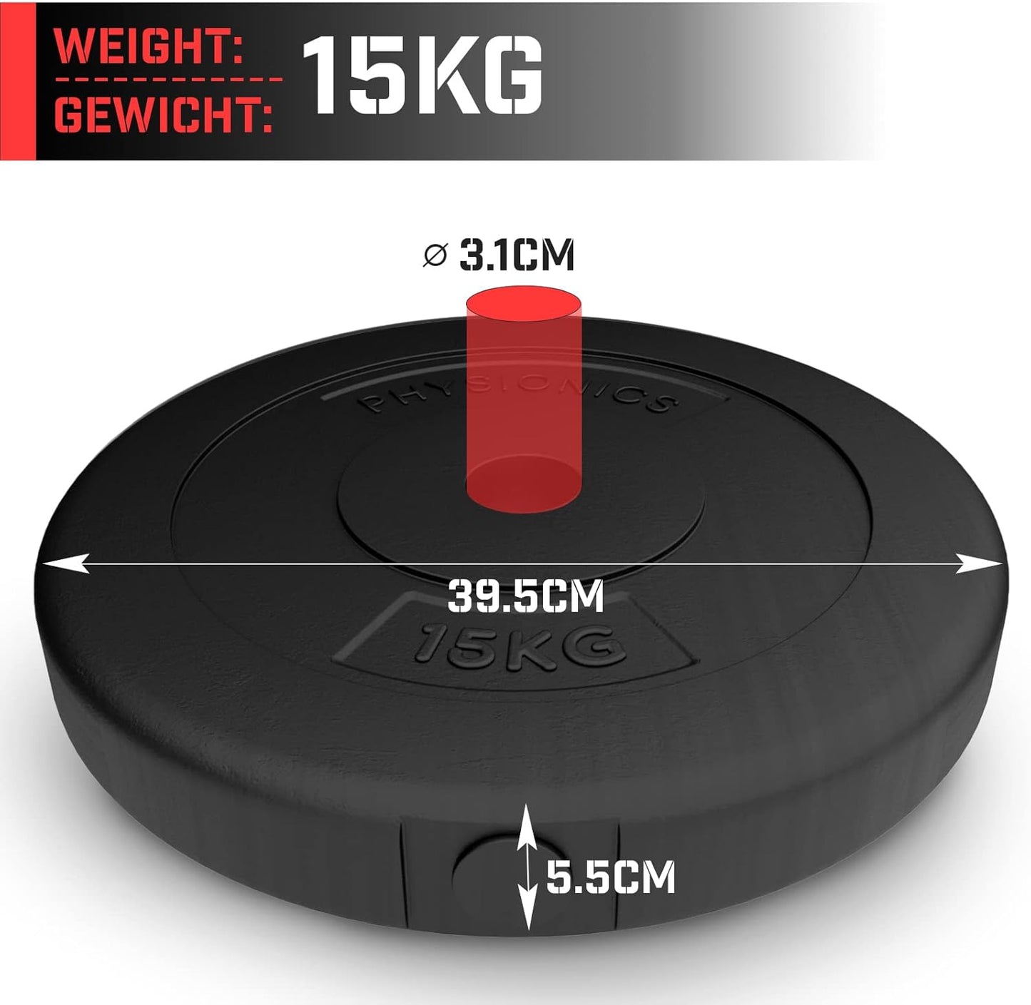Set Dischi Pesi 30/31 mm, 5 - 30 kg, in plastica