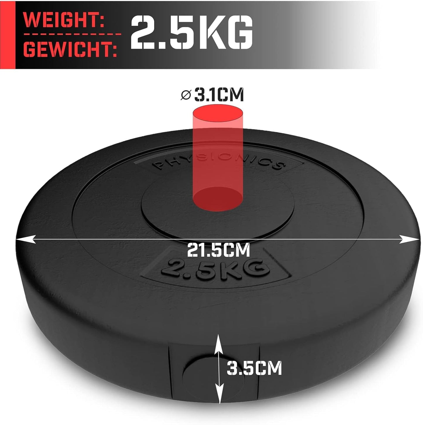 Set Dischi Pesi 30/31 mm, 5 - 30 kg, in plastica