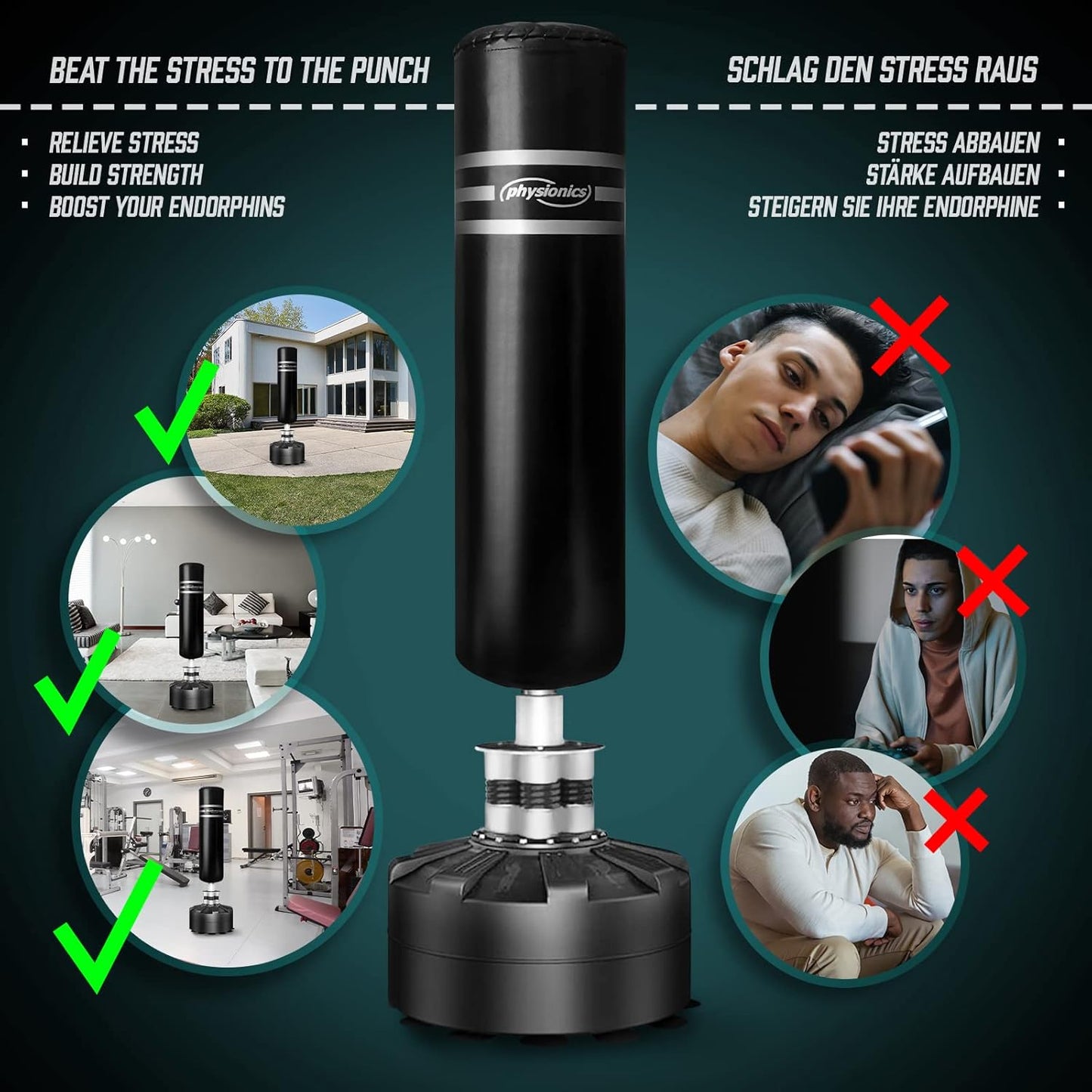 Sacco da boxe da terra 175 cm