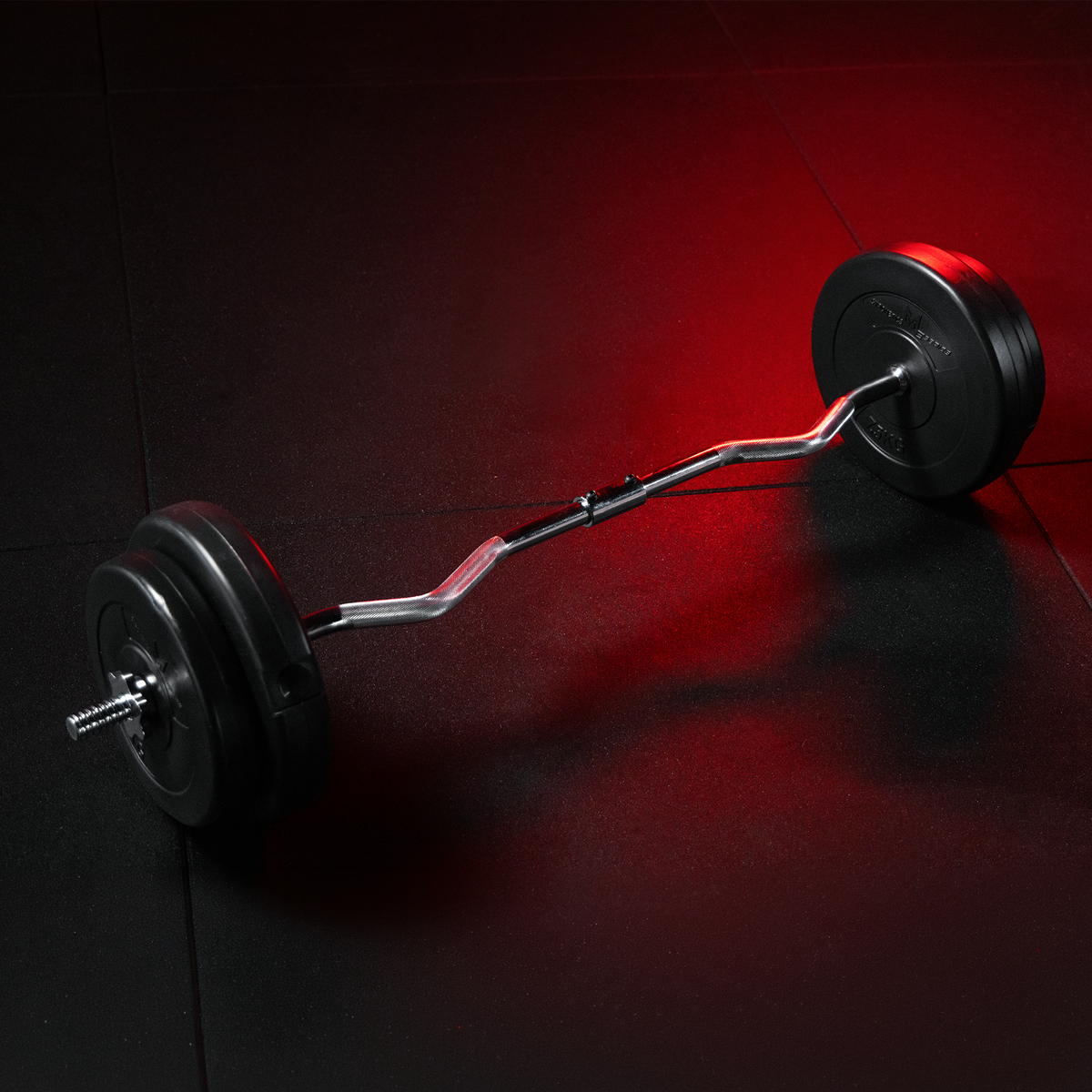 Set Curl Bilanciere EZ e Pesi in Plastica 30 kg 25 mm