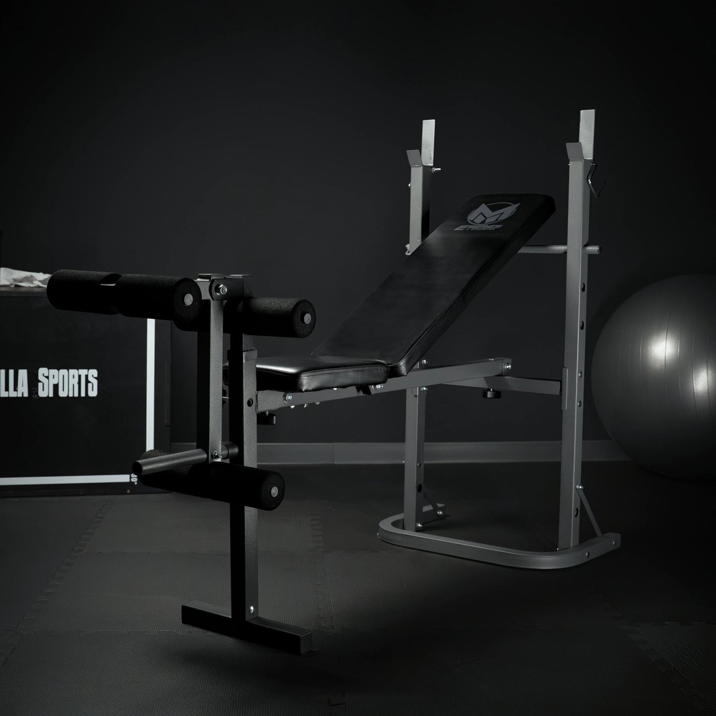 Panca Inclinata Serie E con Rack e Leg Curl