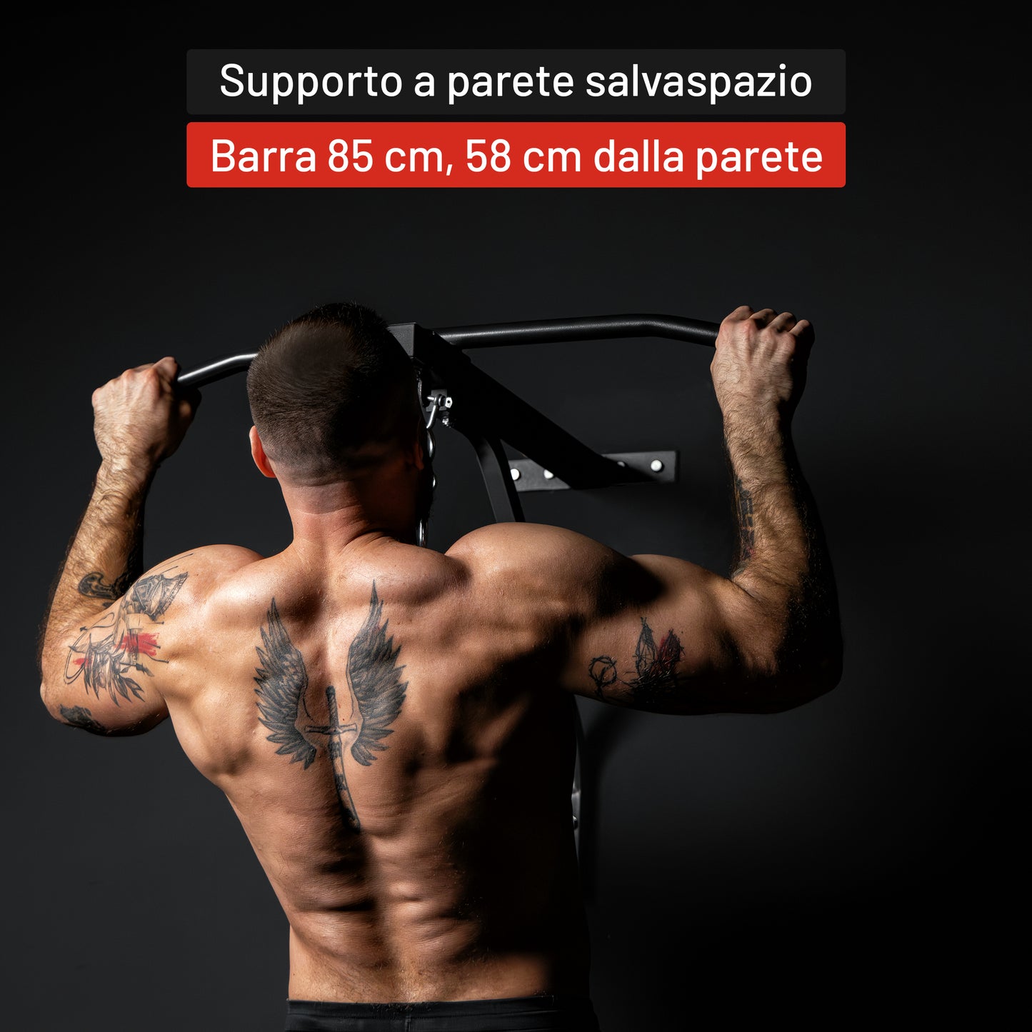 Sacco da Boxe E-Series con Supporto a Parete e Barra per Trazioni