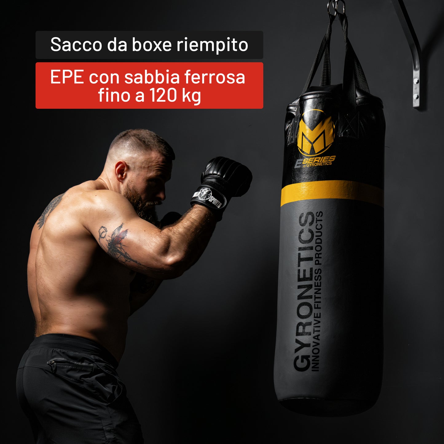 Sacco da Boxe E-Series con Supporto a Parete e Barra per Trazioni