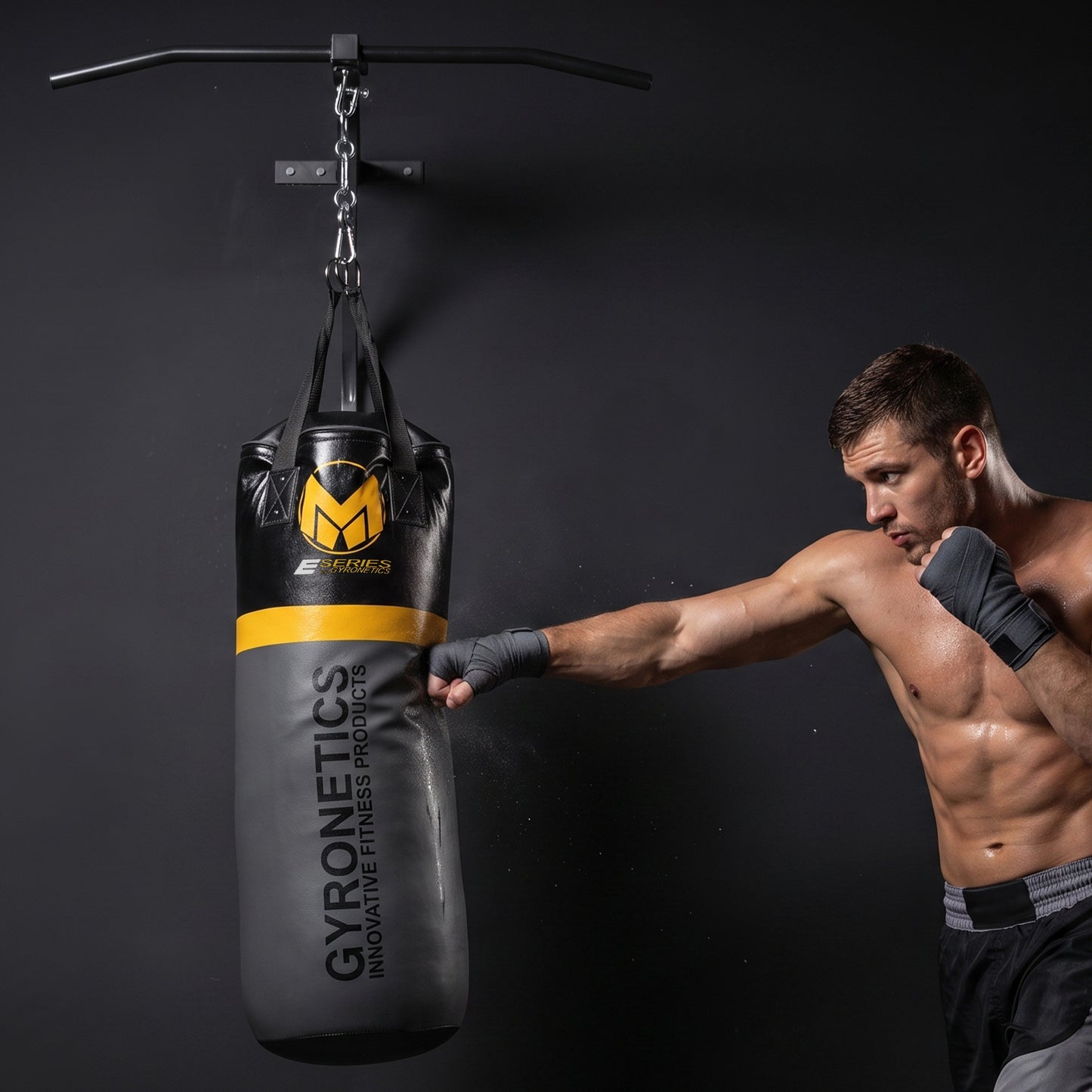 Sacco da Boxe E-Series con Supporto a Parete e Barra per Trazioni