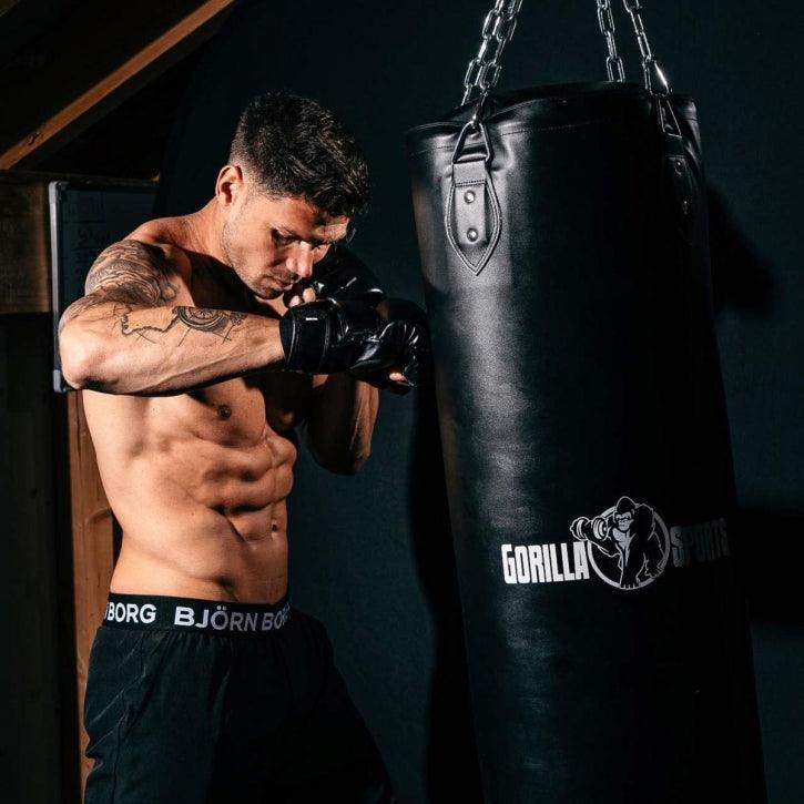 Sacco da Boxe 27/37 kg in Pelle Sintetica con Catene