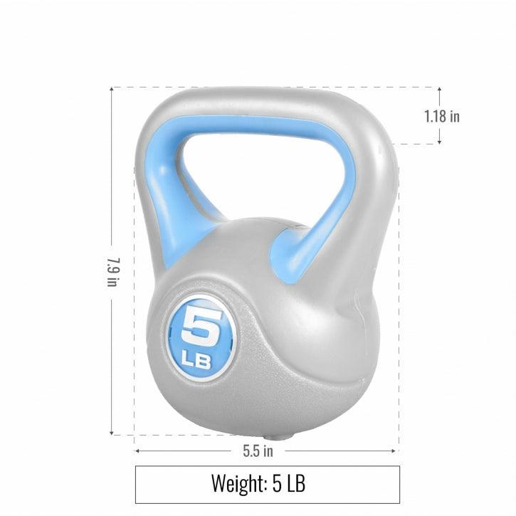 Kettlebell Stylish 5 - 45 lb, cemento, copertura in plastica