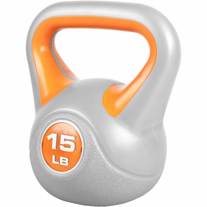 Kettlebell Stylish 5 - 45 lb, cemento, copertura in plastica