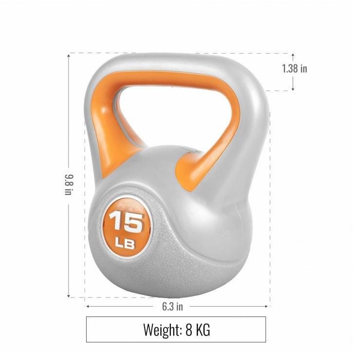 Kettlebell Stylish 5 - 45 lb, cemento, copertura in plastica